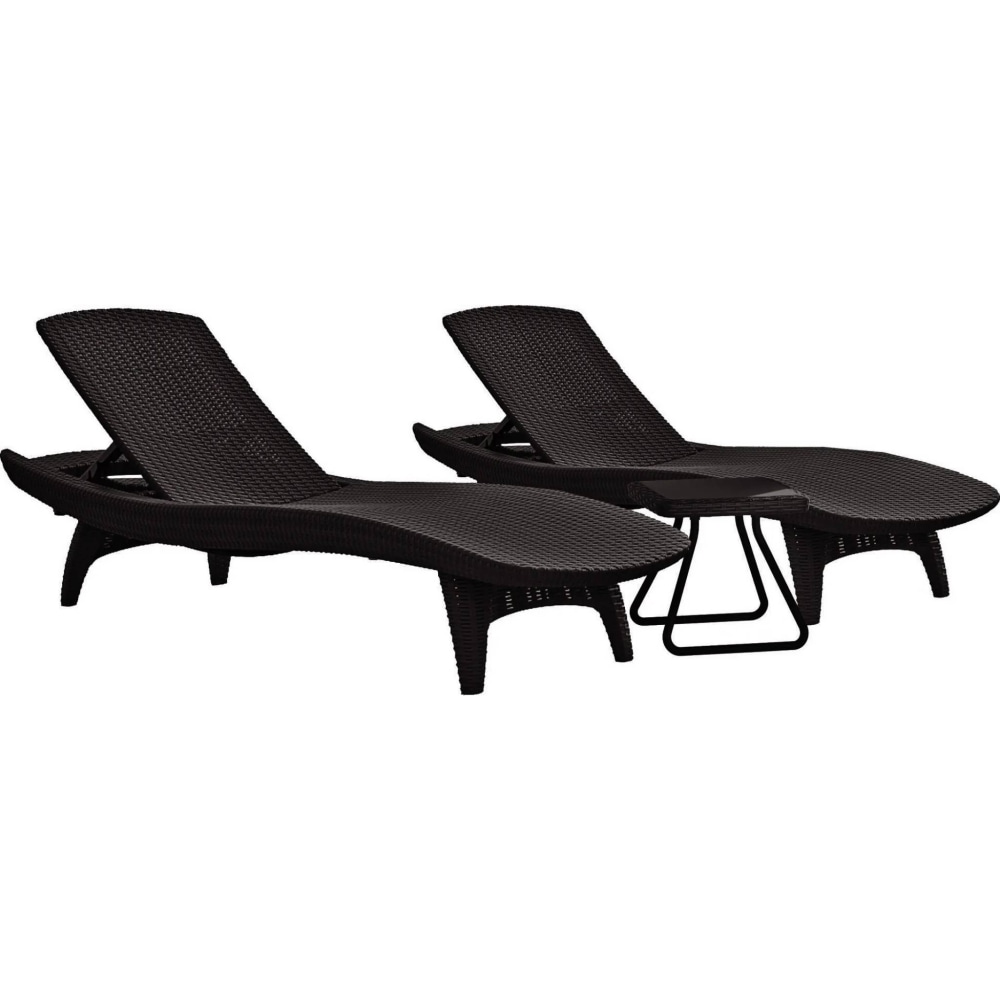 Комплект пластиковых шезлонгов Keter Pacific Set 2шт. + столик Графит