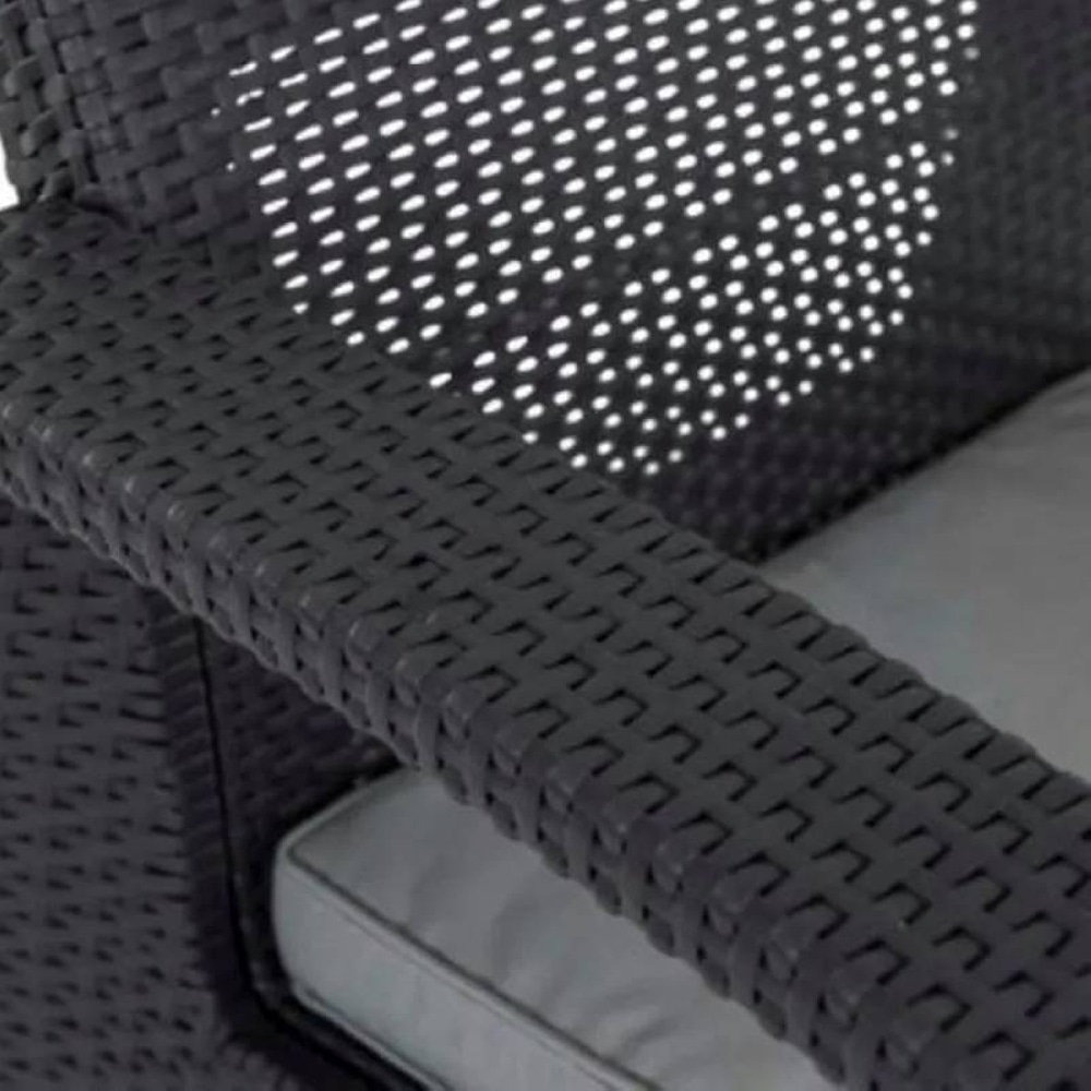 Комплект садовой мебели Keter Corfu Max Grafit Grey + пуфы коричневый