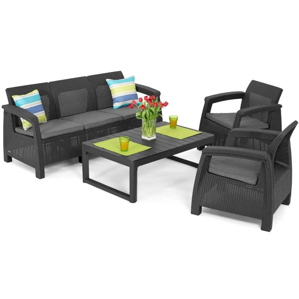 Комплект садовой мебели Keter Corfu Set Lyon Max Графит