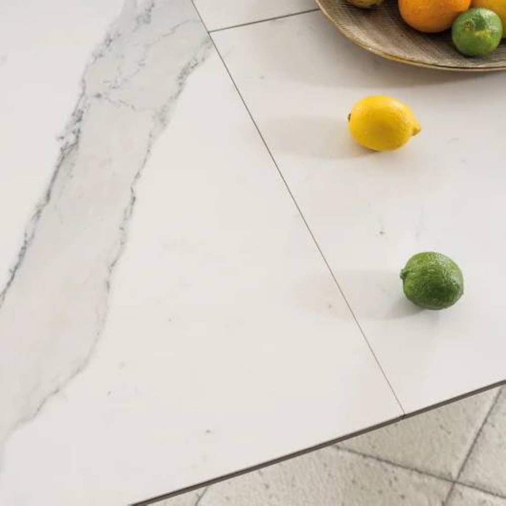 СТОЛ ARMANI CERAMIC БЕЛЫЙ ЭФФЕКТ МРАМОРА / ЧЕРНЫЙ МАТ 160(220)X90