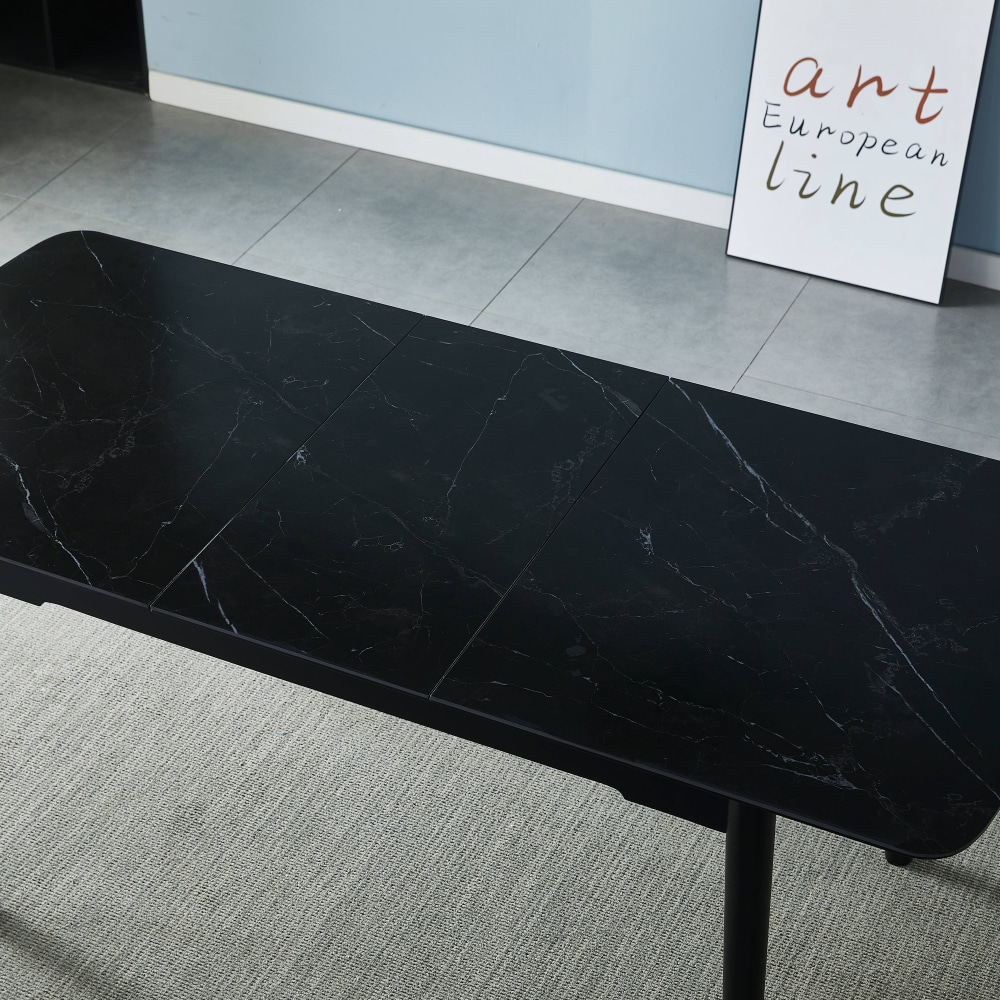 СТОЛ BERLIN CERAMIC 140(180)80 ЧЕРНЫЙ МАТ КЕРАМИКА / ЧЕРНЫЙ КАРКАС