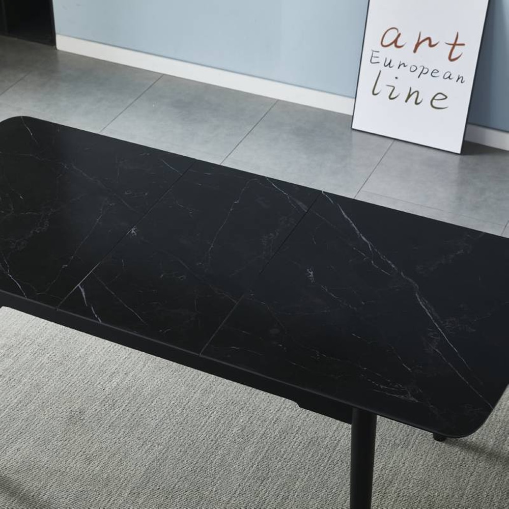 СТОЛ BERLIN CERAMIC 140(180)80 ЧЕРНЫЙ МАТ КЕРАМИКА / ЧЕРНЫЙ КАРКАС