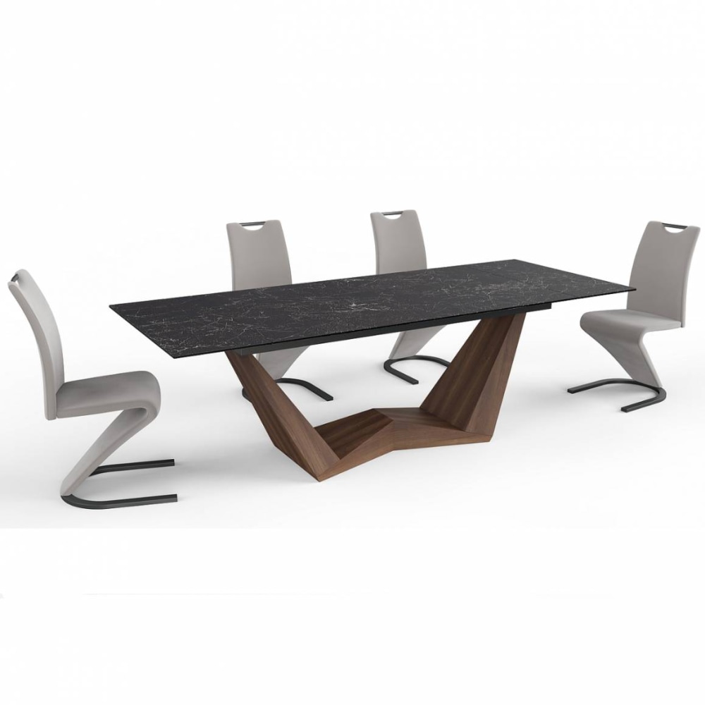 СТОЛ BONUCCI CERAMIC 200(250)*98 ЧЕРНЫЙ NERO GRECO / ОРЕХ