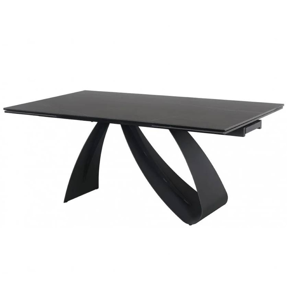 СТОЛ DIUNA CERAMIC 160(240)X90 ЧЕРНЫЙ МРАМОР SAHAR NOIR / ЧЕРНЫЙ МАТ
