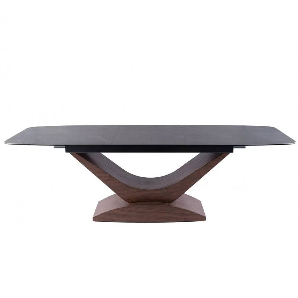 СТОЛ DOLCE CERAMIC СЕРЫЙ МРАМОР / ОРЕХ 180(240)X95