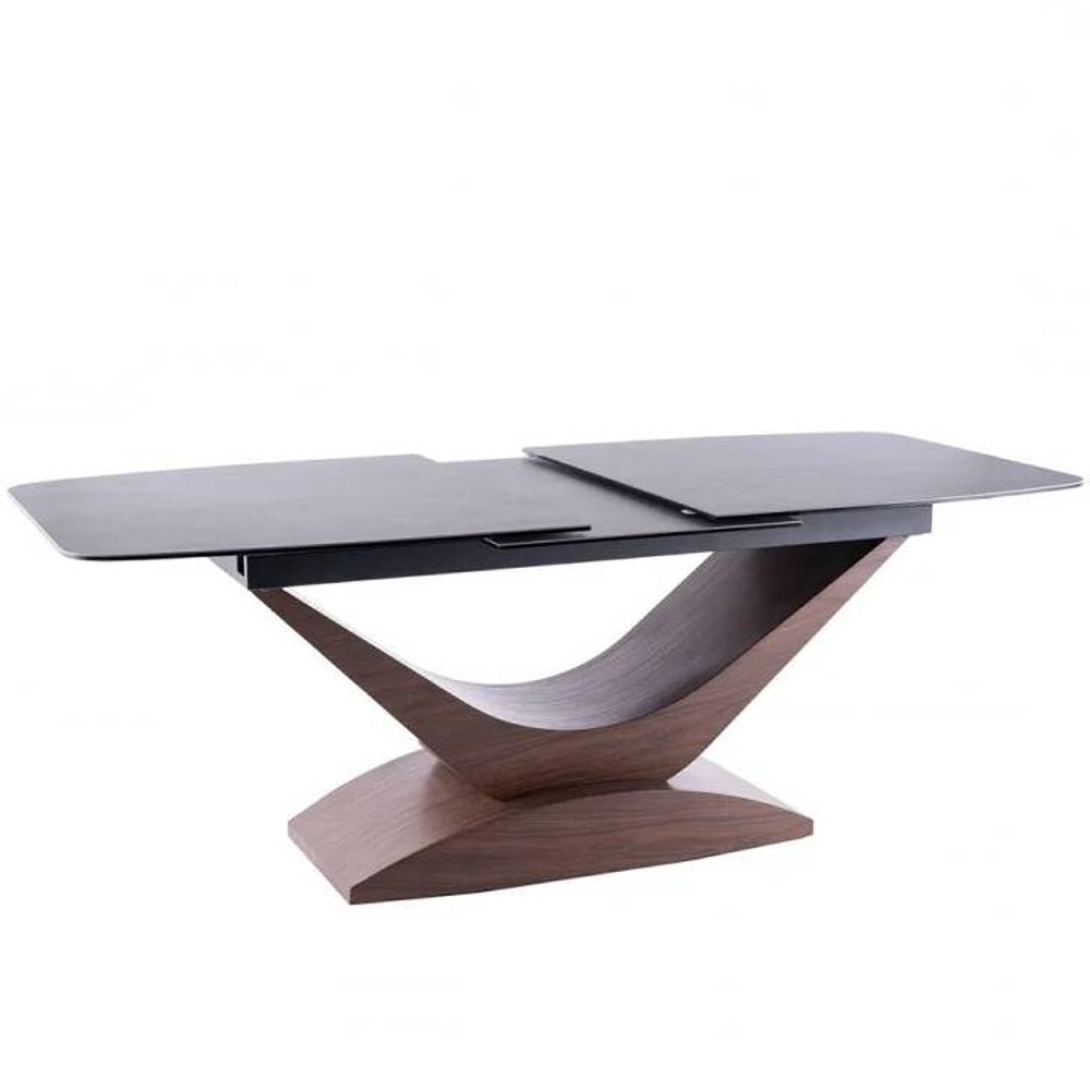 СТОЛ DOLCE CERAMIC СЕРЫЙ МРАМОР / ОРЕХ 180(240)X95