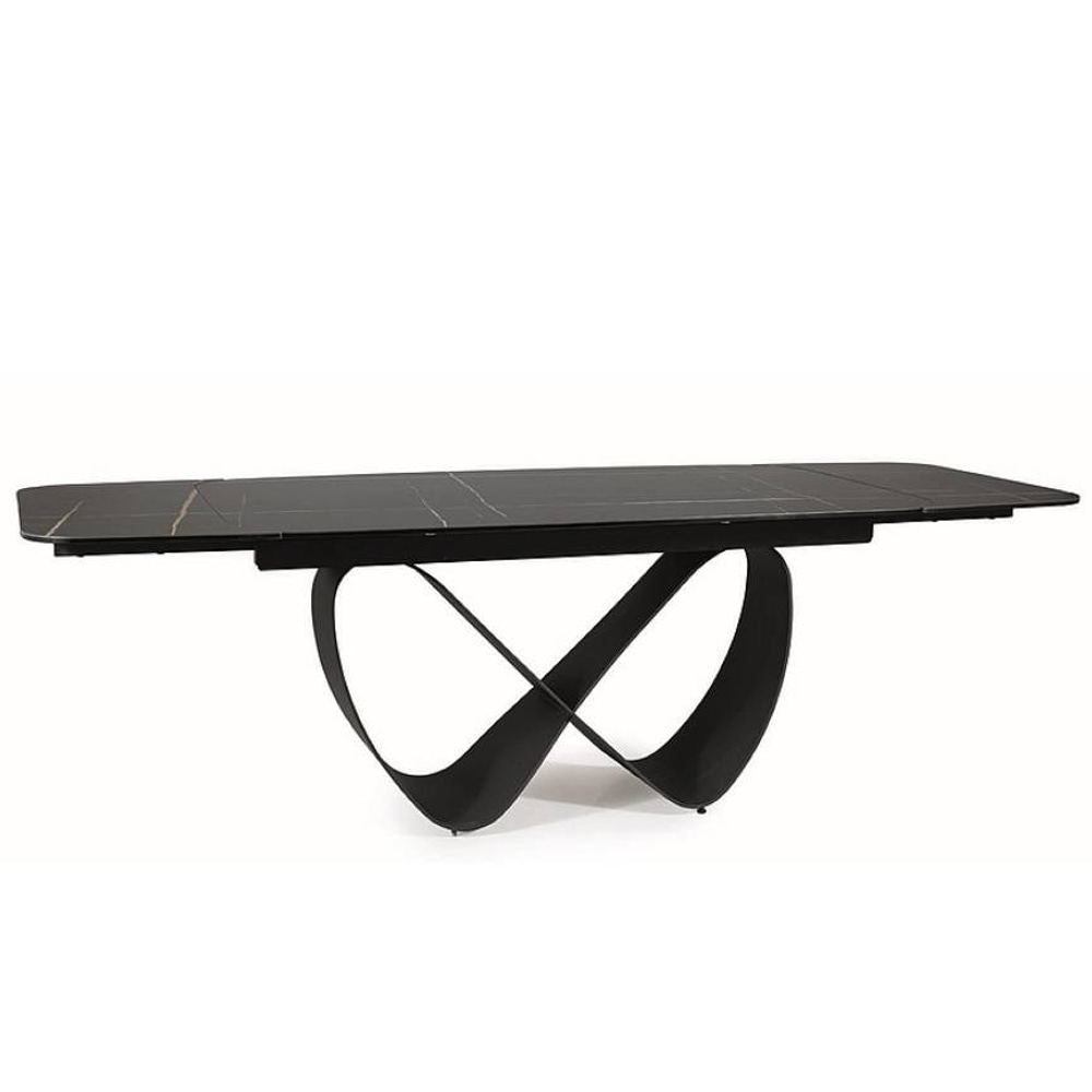 СТОЛ INFINITY CERAMIC 160(240)*95 ЧЕРНЫЙ AZARIO BLACK / ЧЕРНЫЙ МАТ