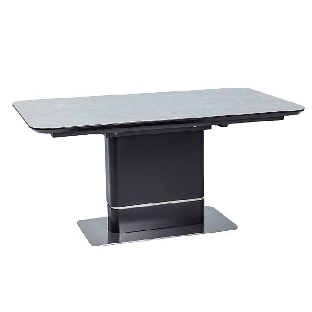 СТОЛ PALLAS CERAMIC СЕРЫЙ ЭФФЕКТ МРАМОРА / ЧЕРНЫЙ МАТ 160(210)X90
