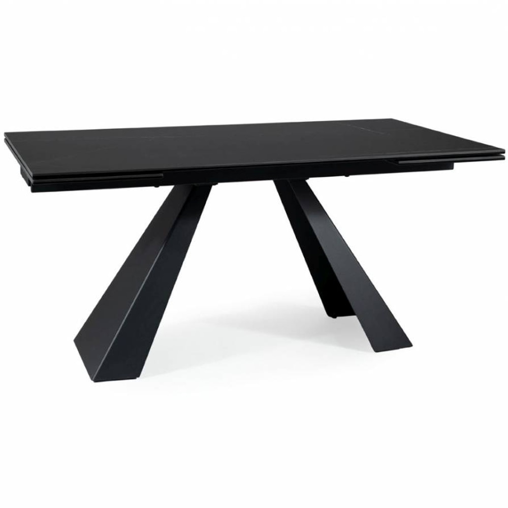 СТОЛ SALVADORE CERAMIC 160(240)*90 ЧЕРНЫЙ SAHARA NOIR / ЧЕРНЫЙ МАТ