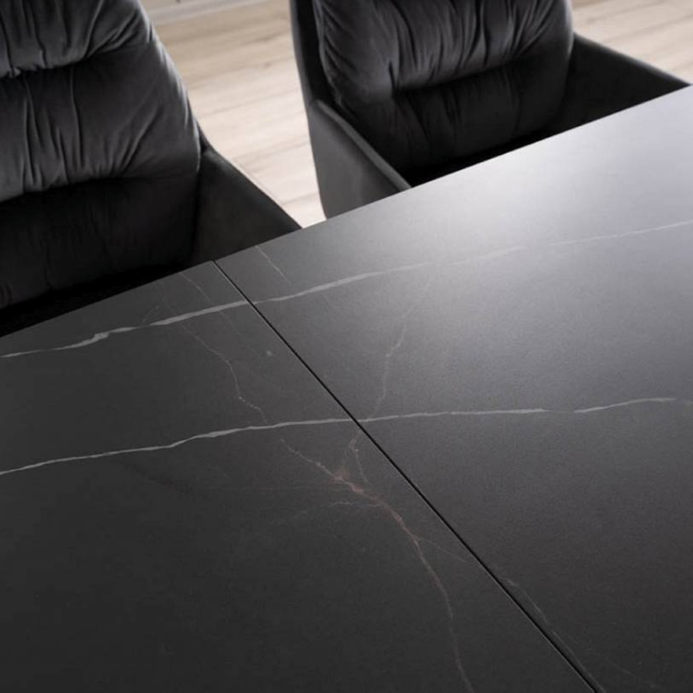 СТОЛ SALVADORE CERAMIC 160(240)*90 ЧЕРНЫЙ SAHARA NOIR / ЧЕРНЫЙ МАТ