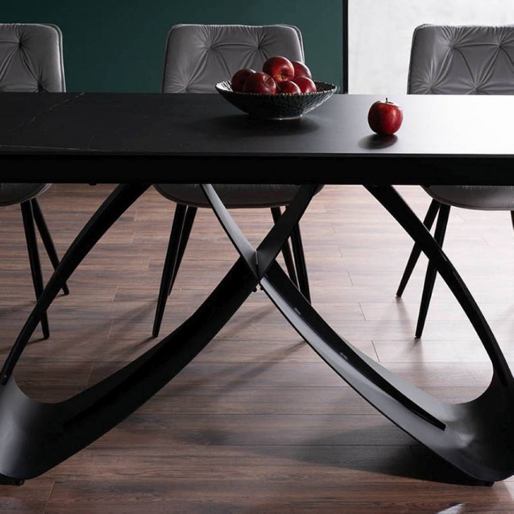 СТОЛ SAMANTA CERAMIC 160(240)*90 ЧЕРНЫЙ SAHARA NOIR / ЧЕРНЫЙ МАТ