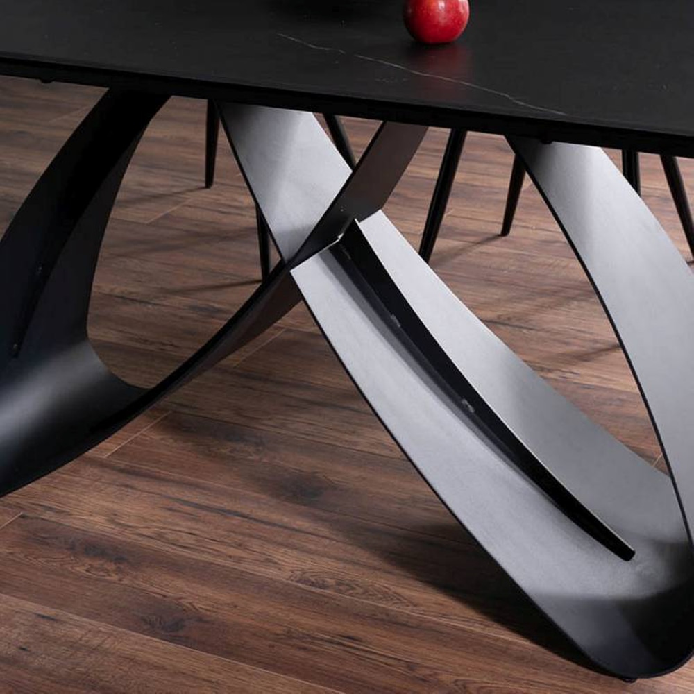 СТОЛ SAMANTA CERAMIC 160(240)*90 ЧЕРНЫЙ SAHARA NOIR / ЧЕРНЫЙ МАТ