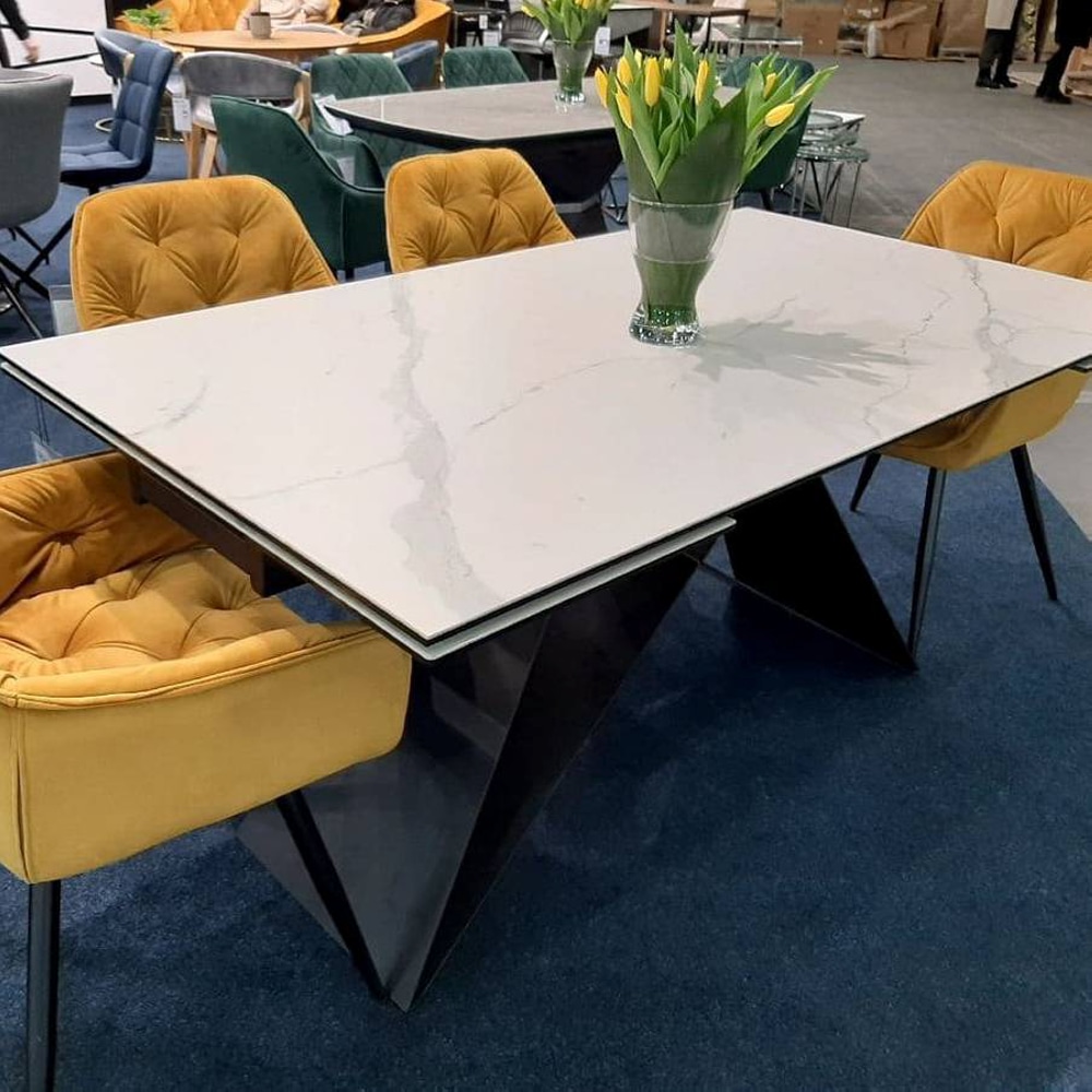 СТОЛ WESTIN III CERAMIC БЕЛЫЙ / ЧЕРНЫЙ МАТ (160-240)X90