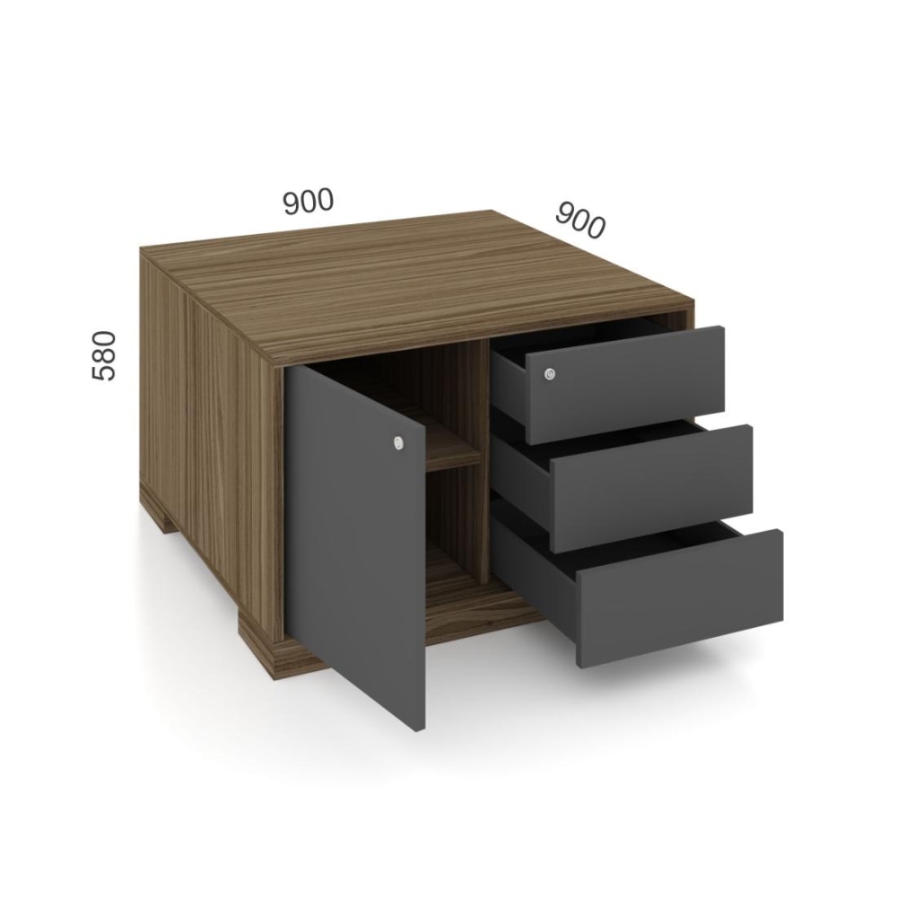СТОЛ РУКОВОДИТЕЛЯ И ШКАФ RAYS LUX 31/323 ШПОН И СТЕКЛО