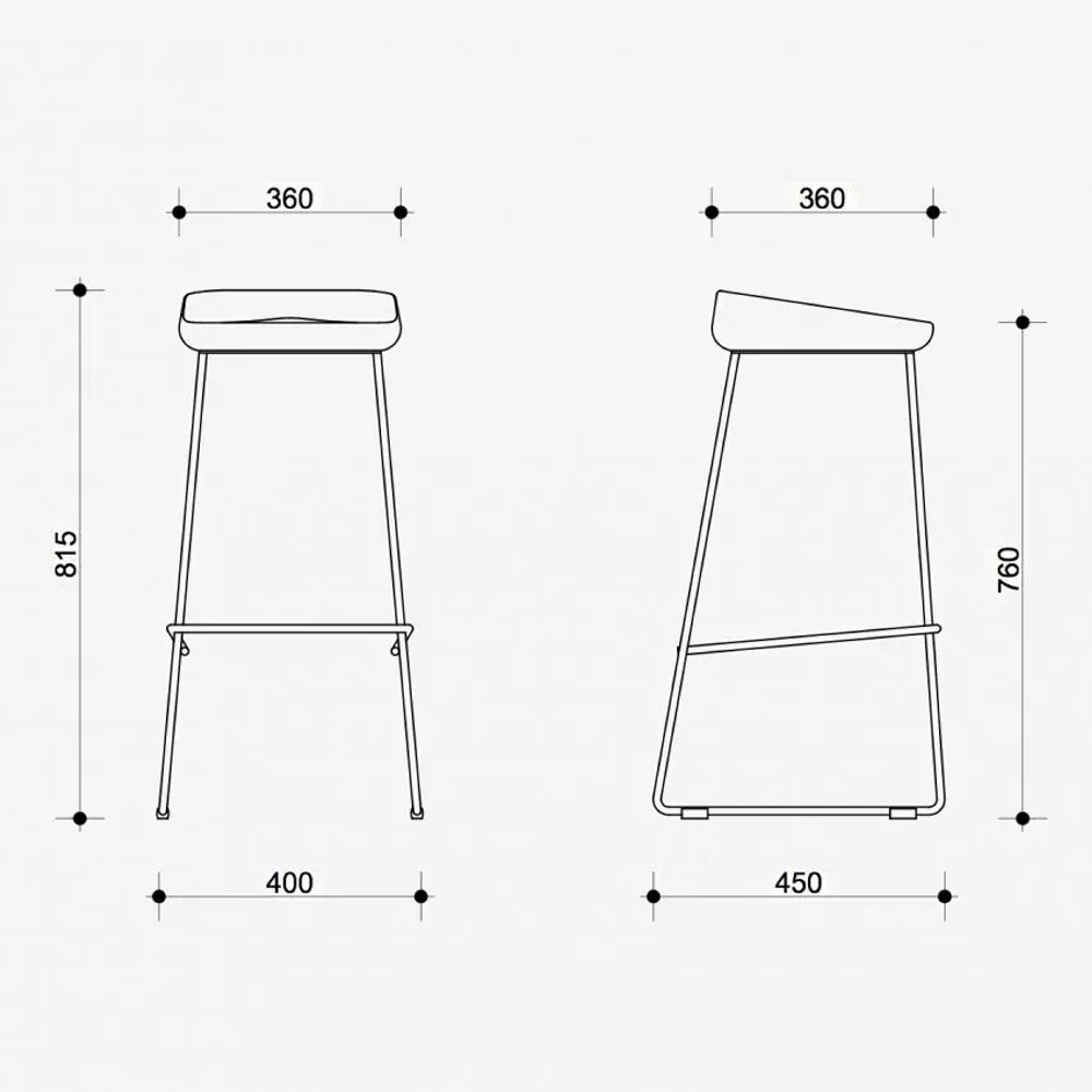 Стул барный WAVE LEATHER BAR