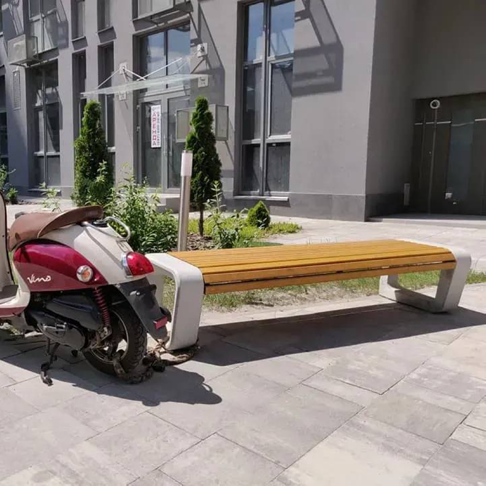 Современная скамья из бетона и дерева Urban N
